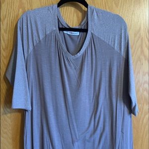 Maurice's 3/4 shimmer sleeve tee 1x